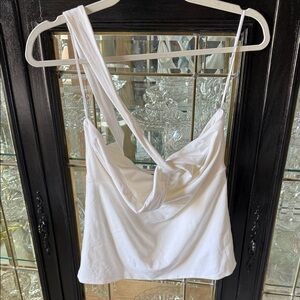 Banana Republic White Draped Cowl Neck Camisole